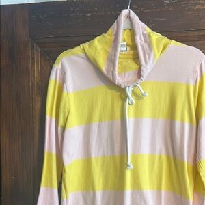 J. Crew Yellow and Pink Striped Long Sleeve Tee